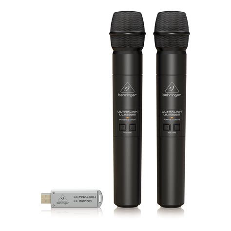behringer ulmusb dual wireless usb handheld microphone light