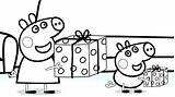 Pig Coloring Pages Peppa Christmas Getdrawings sketch template