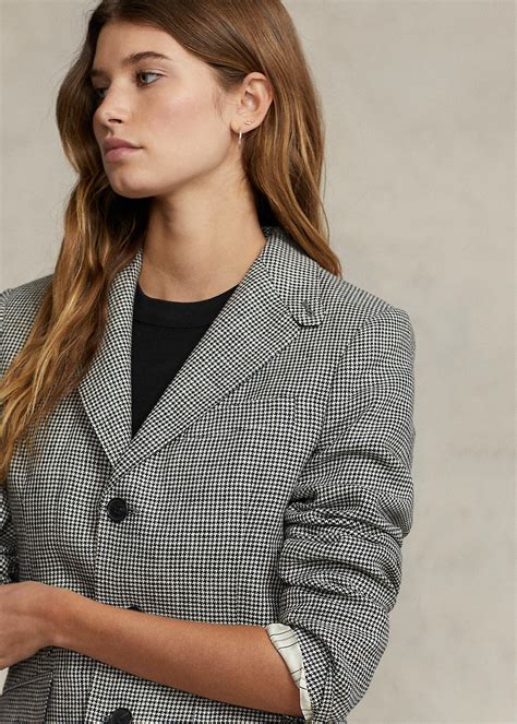 houndstooth tweed hacking blazer  women ralph lauren