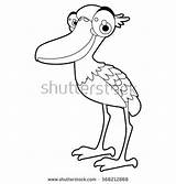 Shoebill Coloring Designlooter Bird Illustration Cartoon Funny Cute Style 470px 87kb sketch template