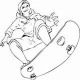 Boy Coloring Doing Skateboard Tricks Surfnetkids Sports Pages sketch template