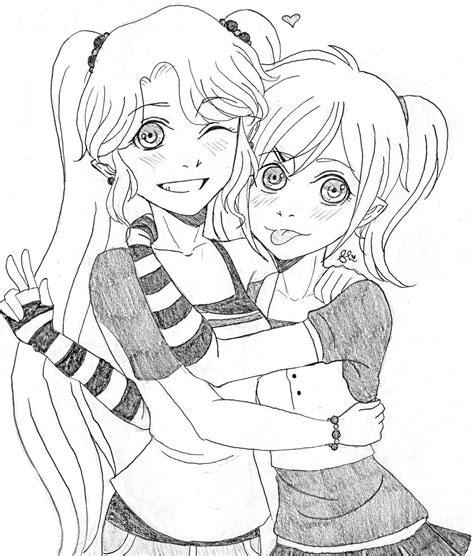 anime girl  friend coloring pages bff coloring pages coloring