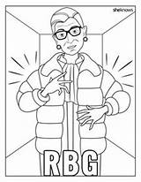 Coloring Pages Sheets Color Bader Ginsburg Ruth Books Craft Call Her Planners History Diy Projects Party Women sketch template