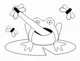 Coloring Frog Pages Frogadier Lily Pad Fly Catching Flies Print Getcolorings Color Size sketch template