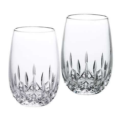 Waterford Lismore Nouveau Stemless White Wine Glasses Pair Cashs Of