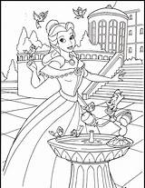 Coloring Beast Beauty Pages Princess Castle sketch template