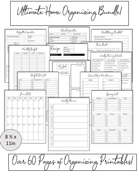 home management binder household binder printable planner etsy home