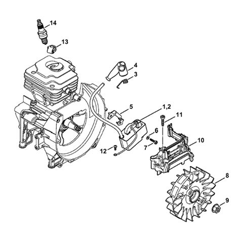 stihl fs  brushcutter fsce parts diagram ignition system