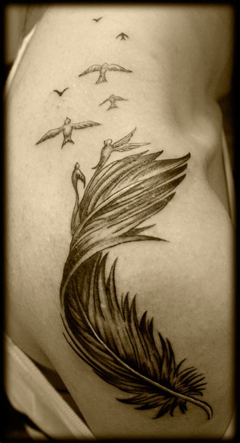 Feather Turning Into Birds Tattoo Tattoomagz Handpicked Worlds