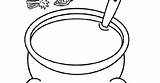 Stew Pot Coloring Colouring Pages Template Sketch sketch template