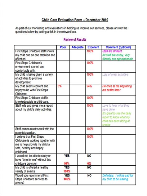 sample child assessment forms  ms word