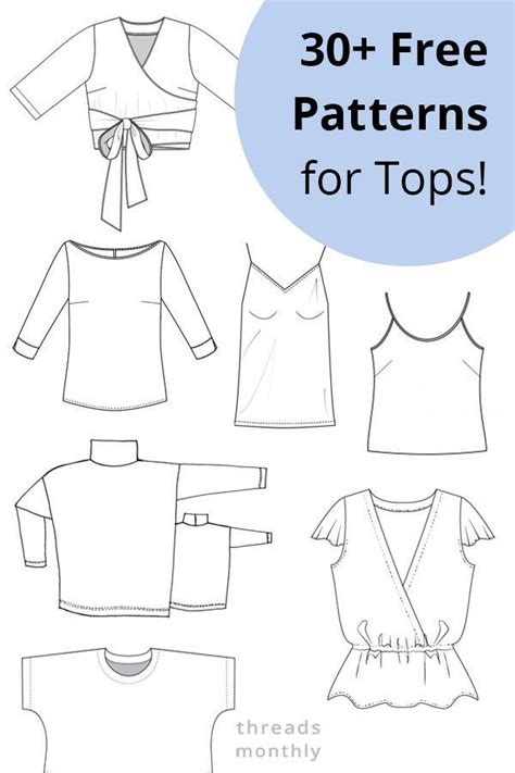 sewing patterns  womens tops printable  templates
