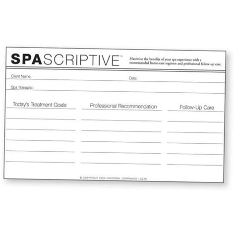 spa prescription pad landscape prescription pad spa med spa marketing