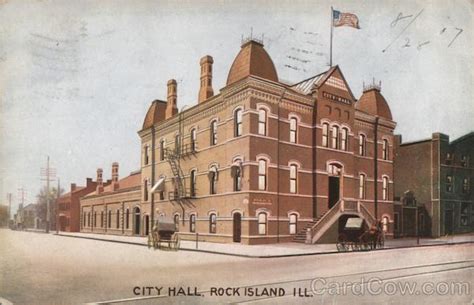 city hall rock island il postcard