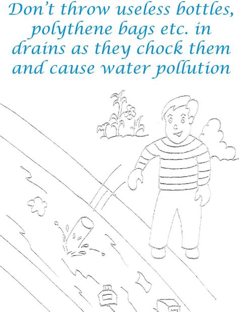 control water pollution coloring page