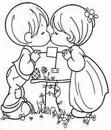 Coloring Pages Couple Cartoon Print sketch template
