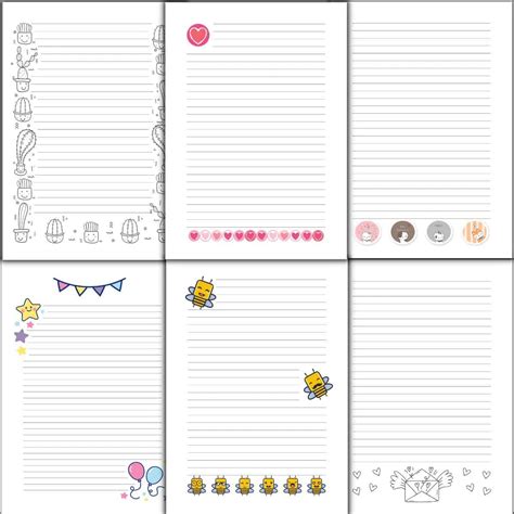 cute lined paper printable   designs  pink craft box
