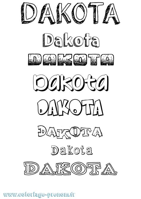 coloriage du prenom dakota  imprimer ou telecharger facilement