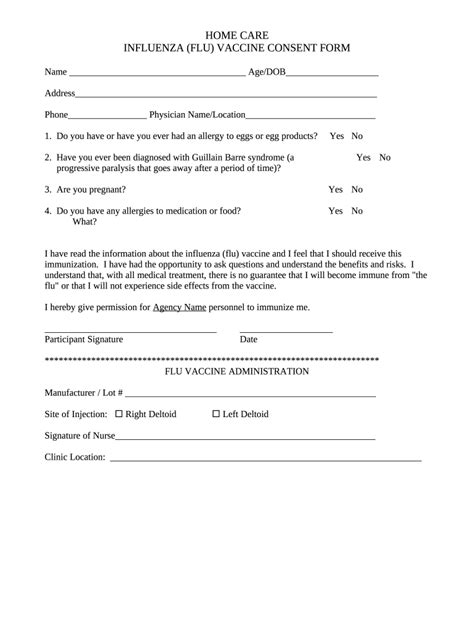 flu consent form   printable forms