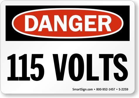 volts high voltage osha danger signs sku