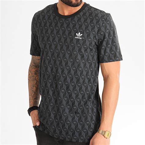 adidas originals tee shirt mono   print fm noir laboutiqueofficiellecom