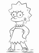 Simpson Lisa Coloring Pages Marge Drawing Printable Homer Cartoon Easy Simpsons Drawings Characters Dot Categories sketch template