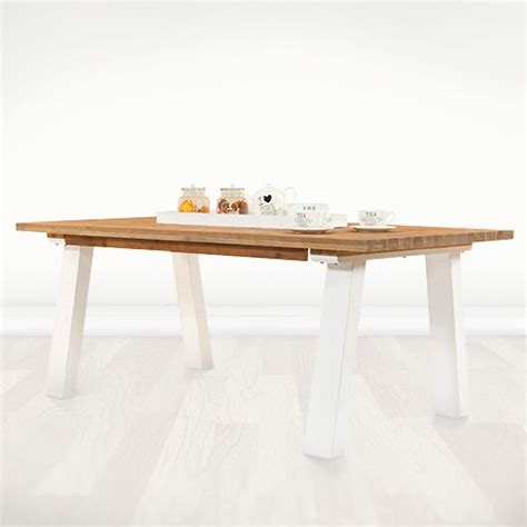 ember acacia wood dining table lightly distressed