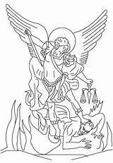 Michael Archangel Saint Tattoo St Clipart Drawing Coloring Devil Angel Miguel San Outline Outlines Drawings Vs Satan Google Tattoos Getdrawings sketch template