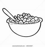 Cereal Bowl Cartoon Coloring Clipart Drawing Vector Pages Freehand Drawn Shutterstock Color Royalty Logo Getcolorings Lineartestpilot Getdrawings Printable Spoon Empty sketch template