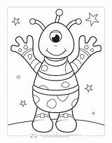 Coloring Space Pages Kids Alien Itsybitsyfun Fun Colouring Sheets Color Sheet Printable Theme Cute Book Ymca Monster Rymden Children Amazon sketch template