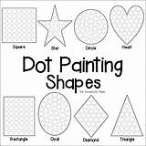 Dot Shapes Painting Preschool Worksheets Printable Printables Do Fun Kids Marker Bingo Activities Markers Theresourcefulmama Motor Fine Shape Dots Toddlers sketch template