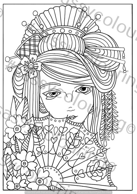 female faces  sassy allsorts colouring pages  adults