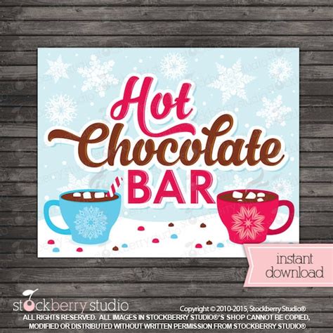 hot chocolate bar sign printable hot chocolate party instant