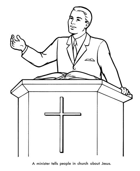 easter church coloring pages bluebonkers  preacher   pulpit