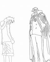 Akainu Luffy Lineart Sleepy sketch template