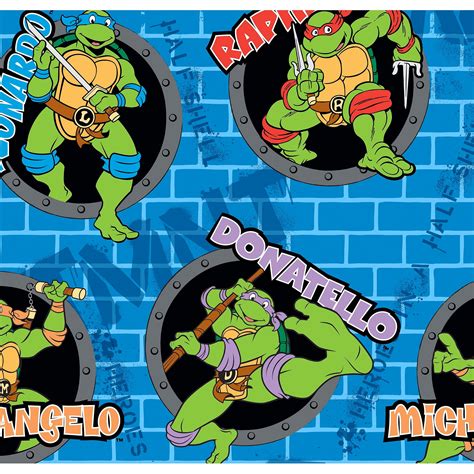 teenage mutant ninja turtles power sewer holes  names fleece fabric