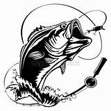 Fishing Fish Vector Bass Logo Drawing Clipart Stock Svg Jumping Walleye Pike Shutterstock Isolated Rod Parks Getdrawings Royalty Emblem Theme sketch template