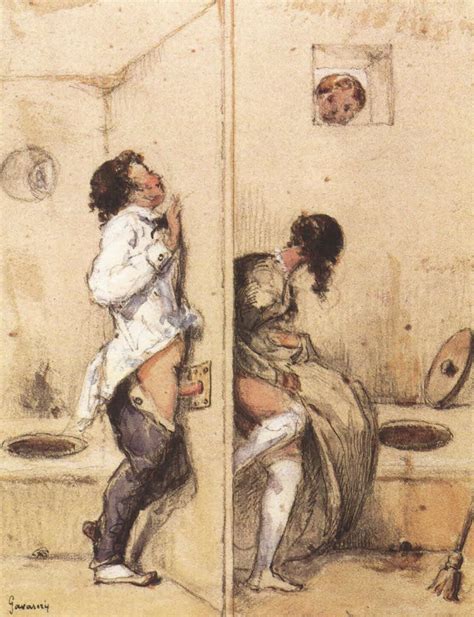 as astloch the knothole by paul gavarni 1830 in gallery erotic art drawings from the 19th