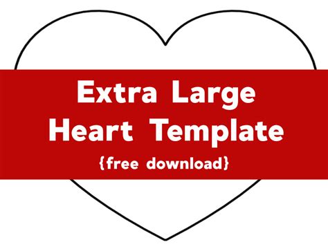 super sized heart outline extra large printable template
