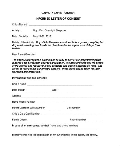 letter  consent samples  letter template collection