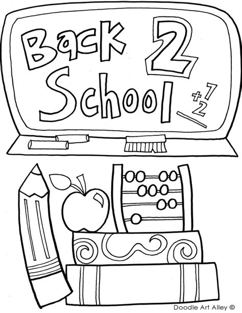 school coloring pages printables classroom doodles