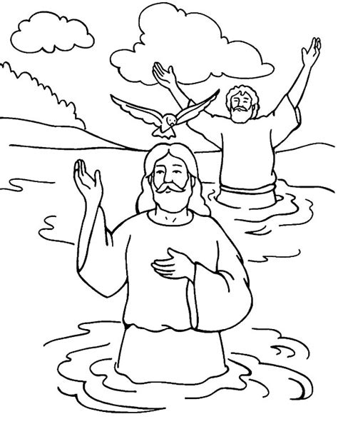 jesuss baptism  colouring pages