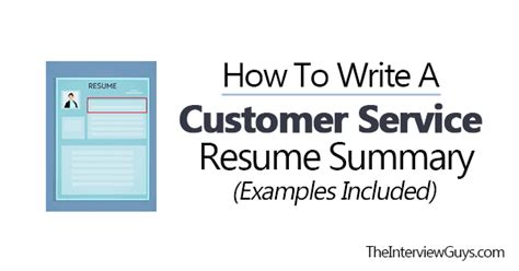 write  customer service resume summary examples included