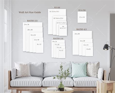 wall art size guide frame size guide print size guide comparison chart poster size chart