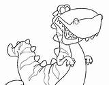 Coloring Tyrannosaurus Happy Coloringcrew sketch template