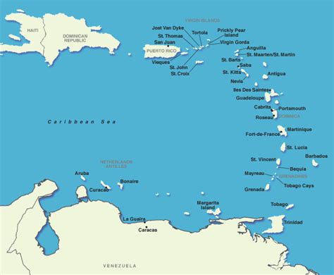 southern caribbean cruises map