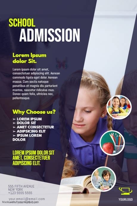 school admission flyer template postermywall school