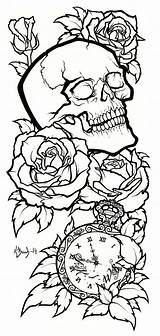 Tattoo Skull Tattoos Outline Drawing Coloring Pages Designs Drawings Color Skulls Choose Board Bull sketch template