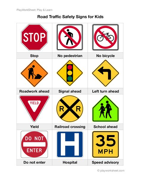 printable traffic signs worksheets printable templates