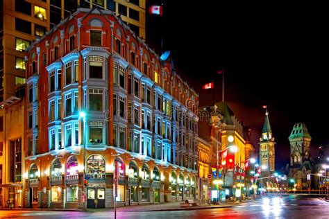 downtown ottawa  night stock image image  parliament